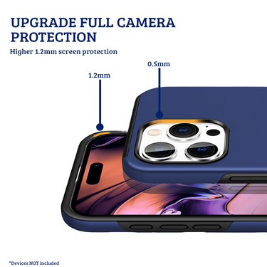 iPhone 16 Pro Max Comprehensive Protection Case Cover with Magnetic Ring Holder: Anti-Shock, Anti-Falling- Navy